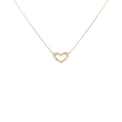 Hollow Heart N Necklace 0.1ct