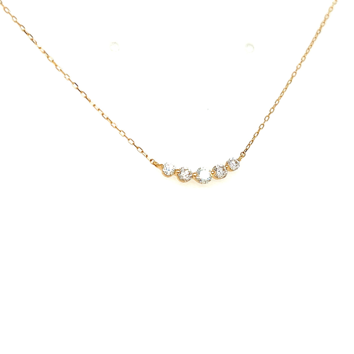Heart & Cupid cut 5 Dia Smile Necklace 0.3ct
