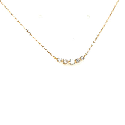 Heart & Cupid cut 5 Dia Smile Necklace 0.3ct