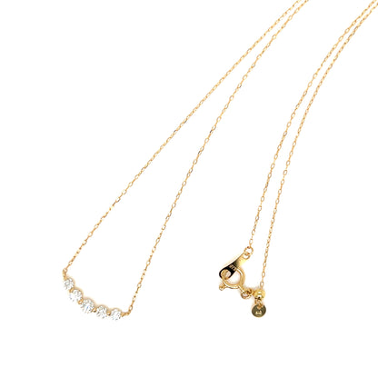 Heart & Cupid cut 5 Dia Smile Necklace 0.3ct