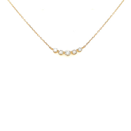 Heart & Cupid cut 5 Dia Smile Necklace 0.3ct