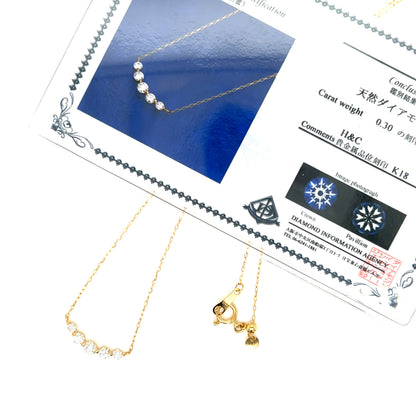 Heart & Cupid cut 5 Dia Smile Necklace 0.3ct