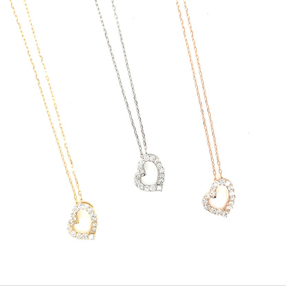HC Curved Heart Necklace 0.2ct