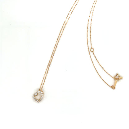 HC Curved Heart Necklace 0.2ct
