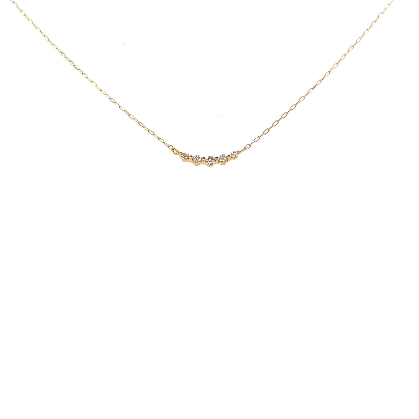 5 Dia Smile Necklace 0.04ct