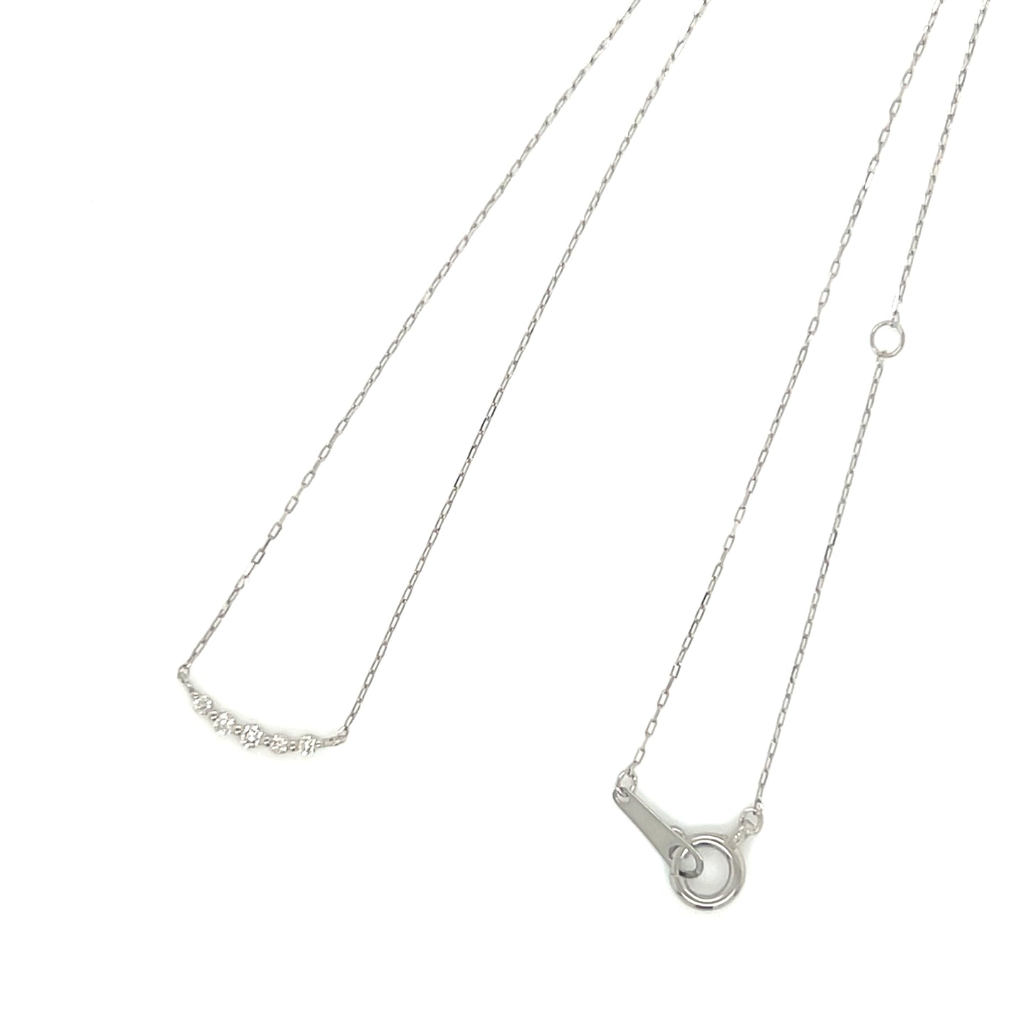 5 Dia Smile Necklace 0.04ct