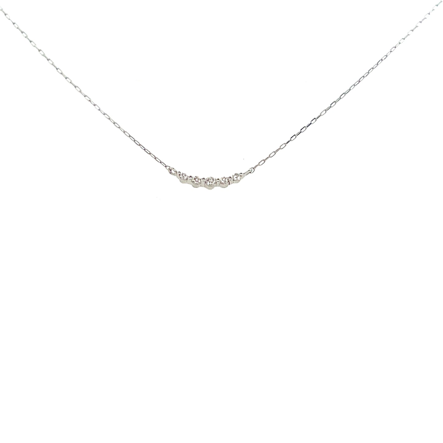5 Dia Smile Necklace 0.04ct