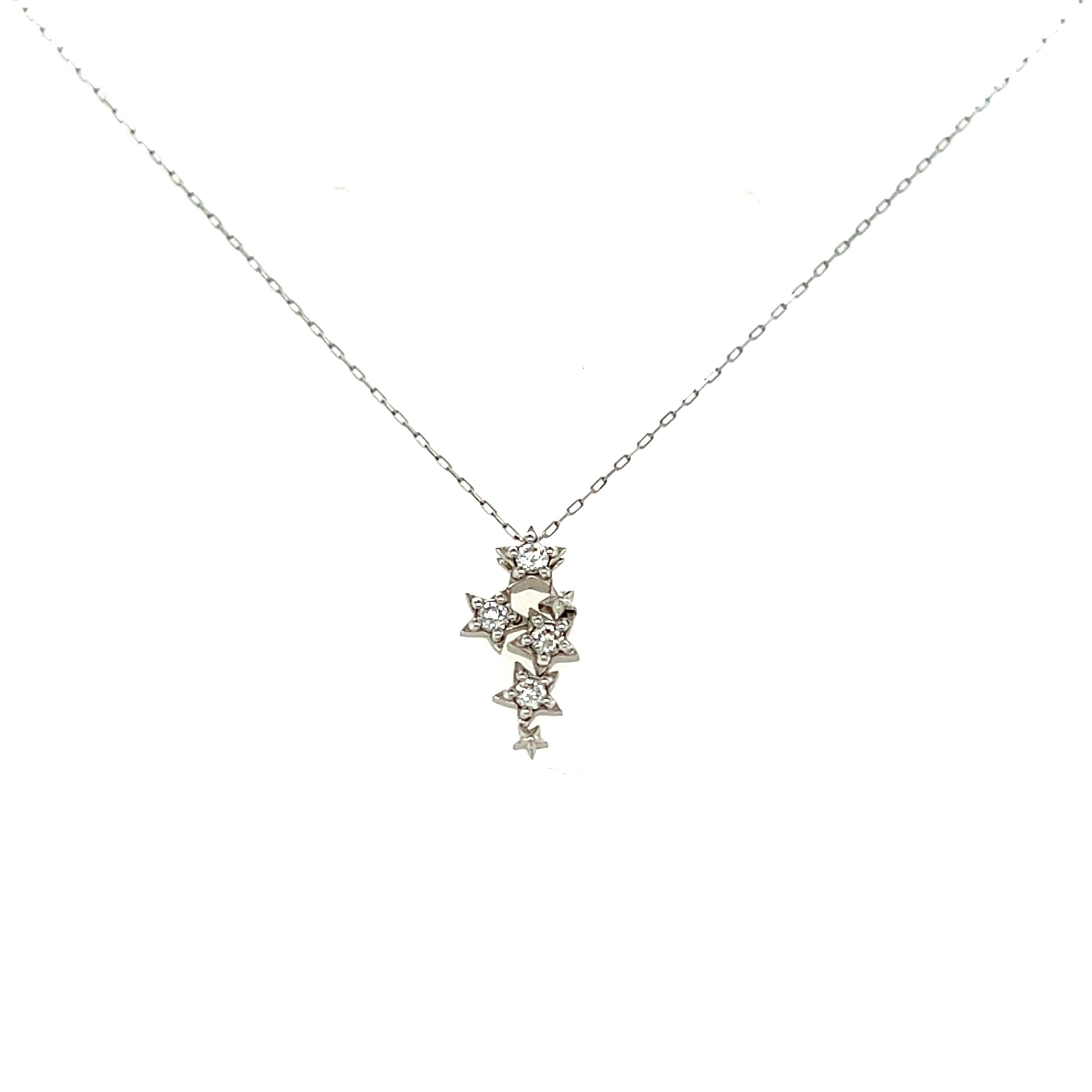 Necklace with a floral star pendant on a white background