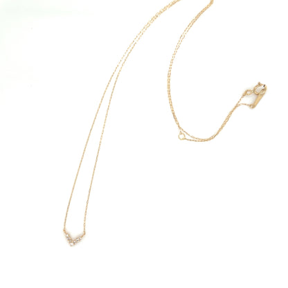 V shape Necklace 0.04ct