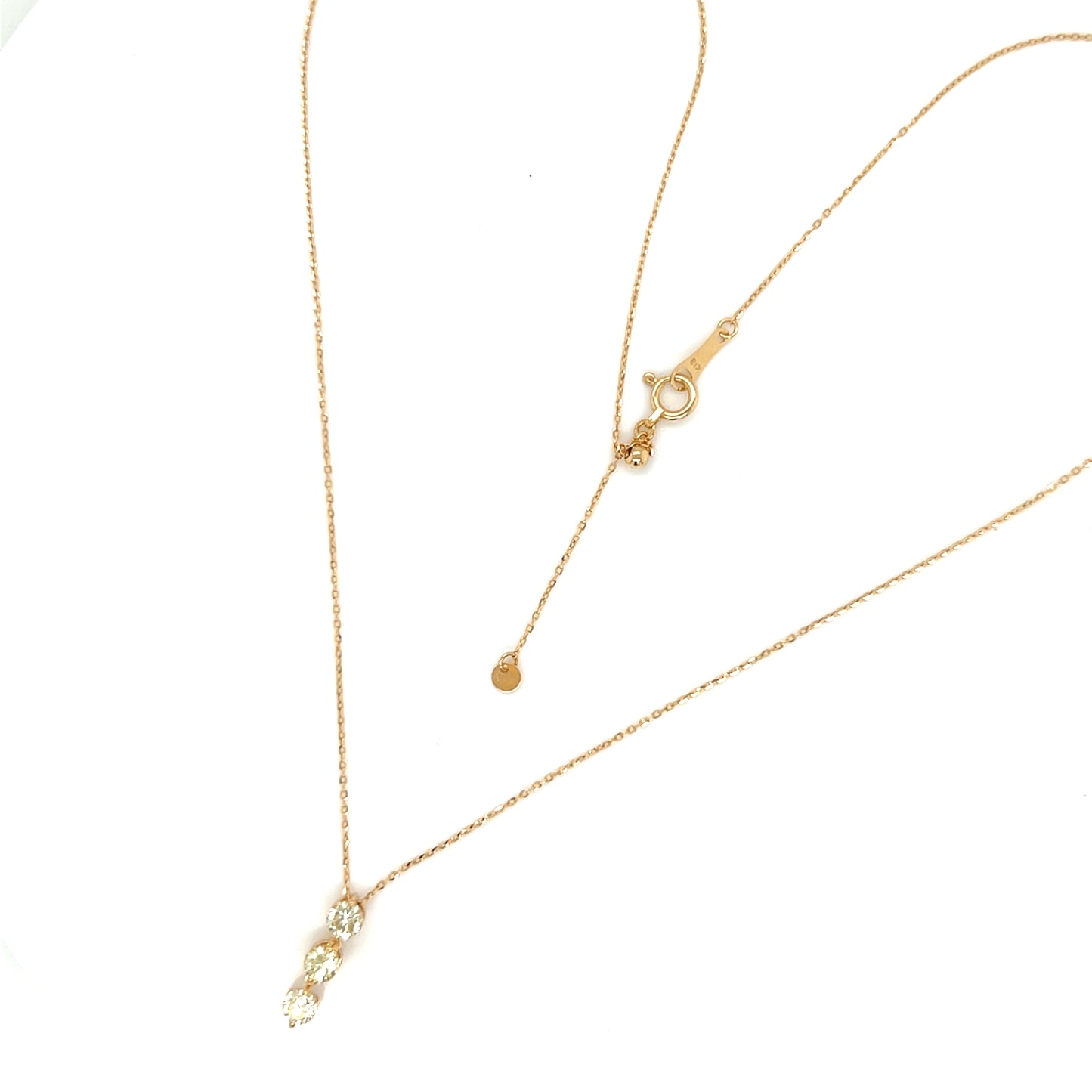 3 Dia Dangle Necklace 0.5ct