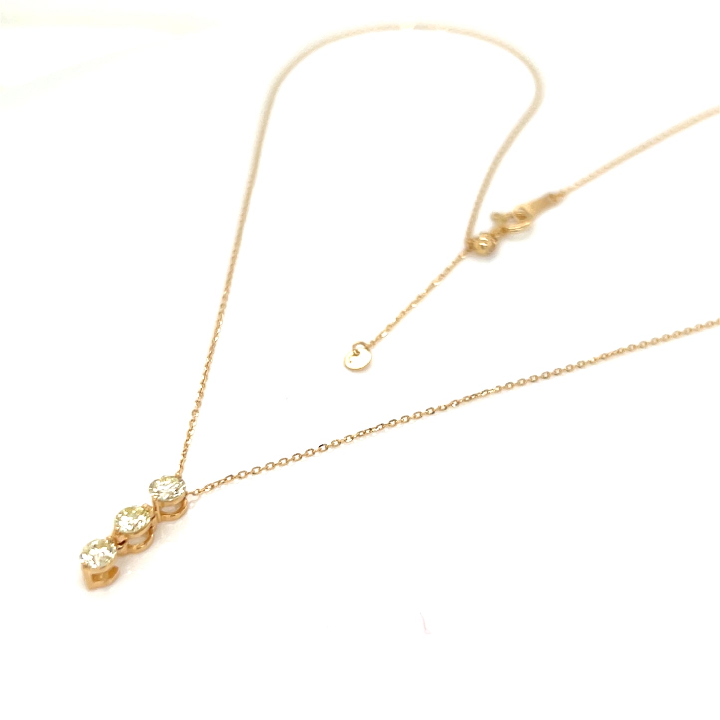 3 Dia Dangle Necklace 0.5ct