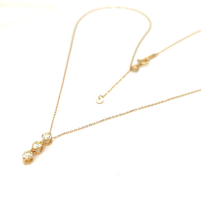 3 Dia Dangle Necklace 0.5ct