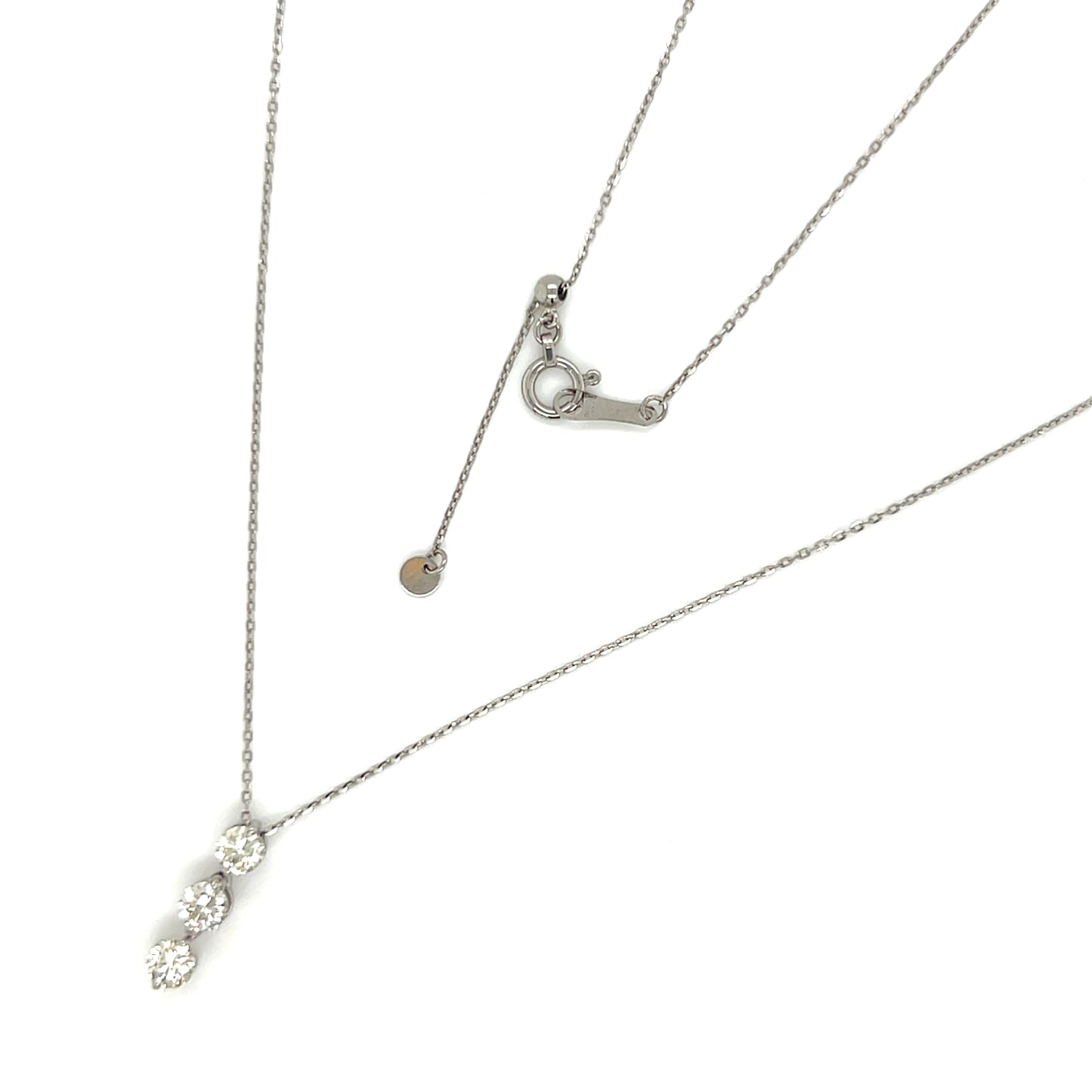 3 Dia Dangle Necklace 0.5ct