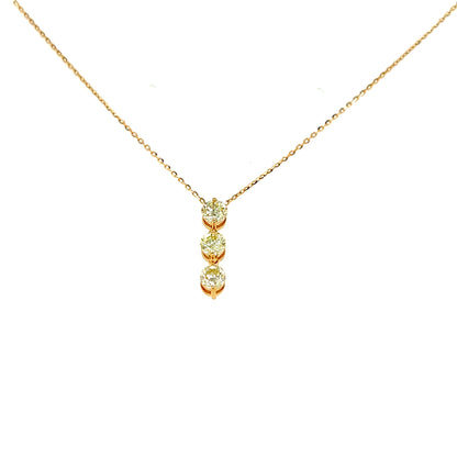 3 Dia Dangle Necklace 0.5ct