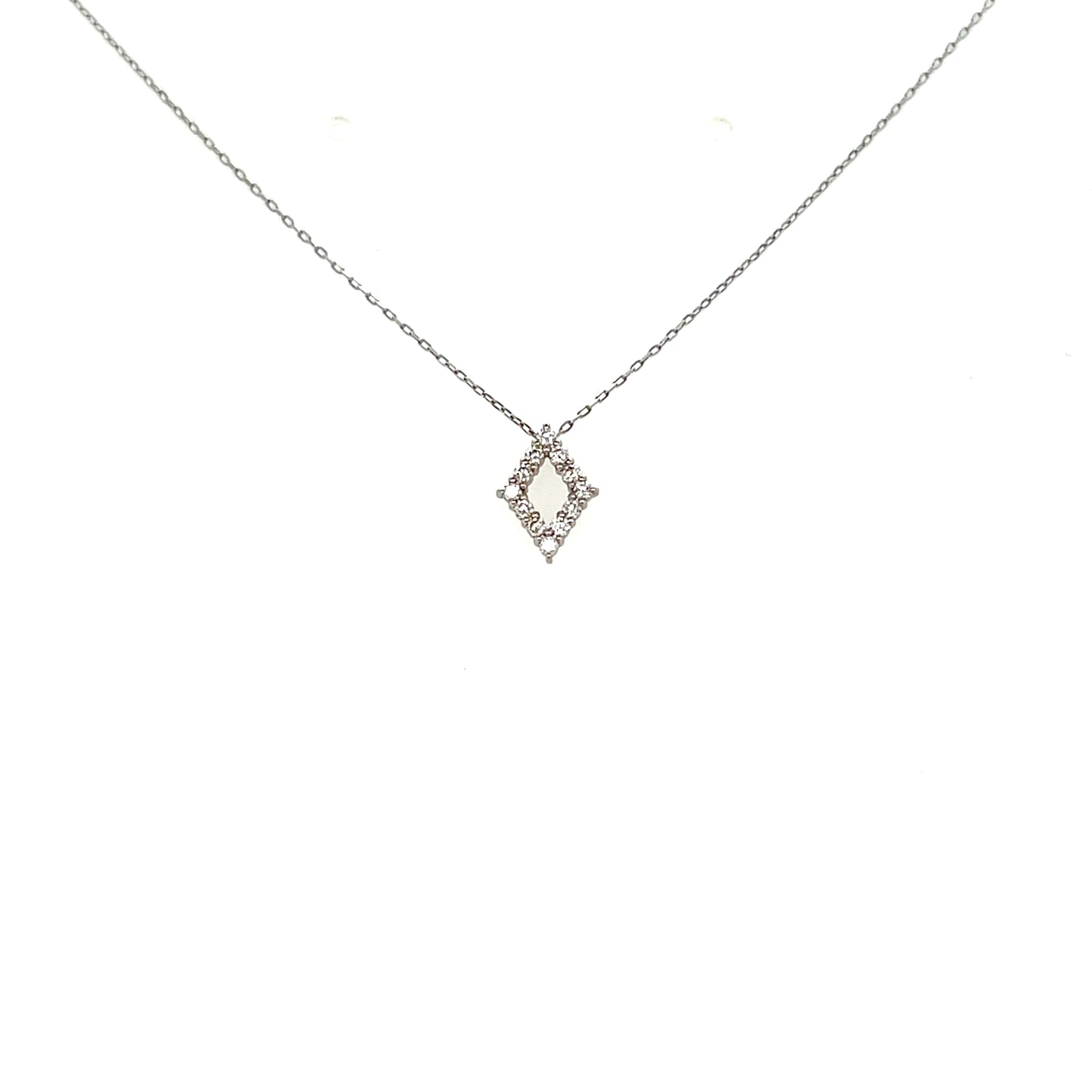 Hollow Rhombus Necklace 0.08ct