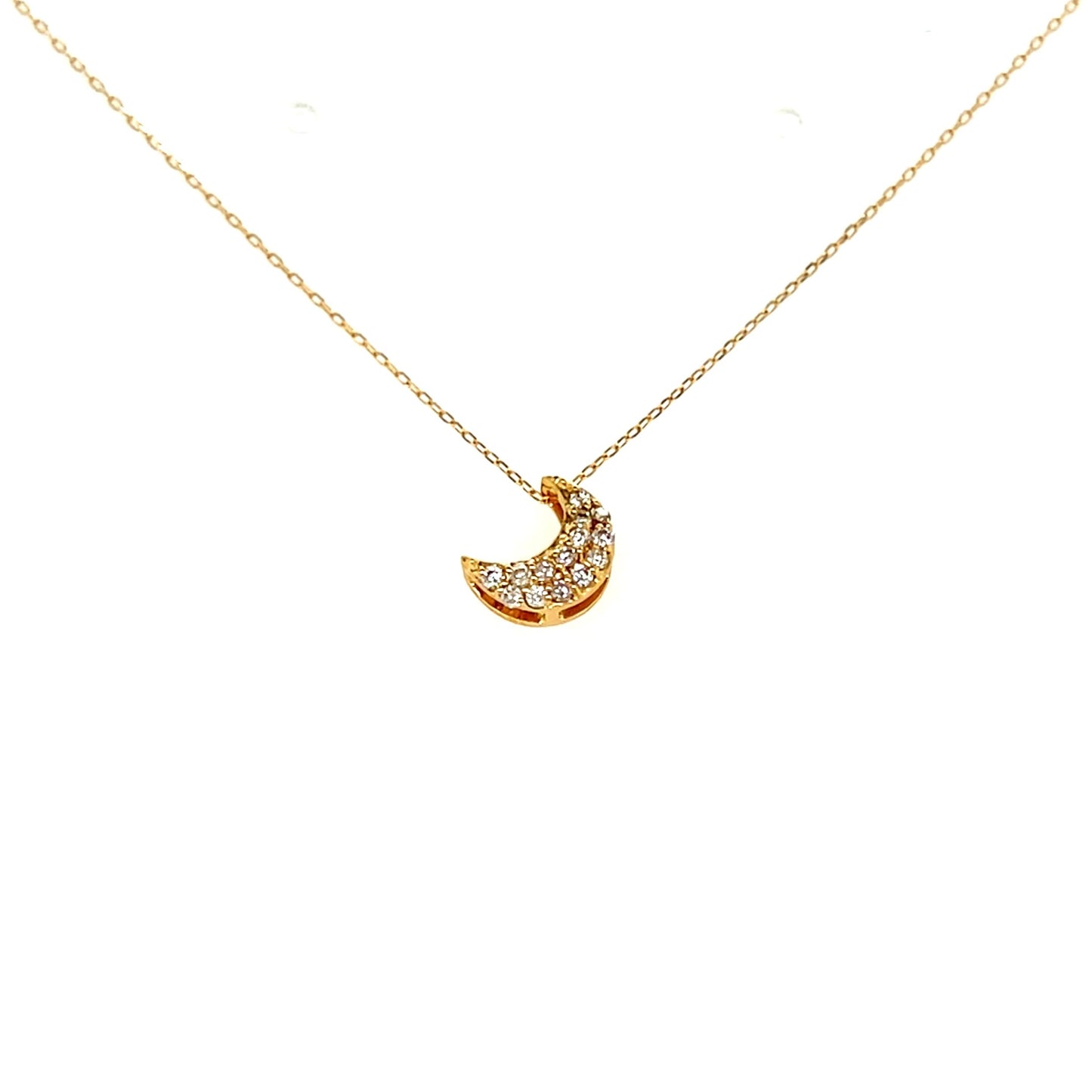 Whole Dia Little Moon Necklace 0.08ct