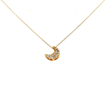 Whole Dia Little Moon Necklace 0.08ct