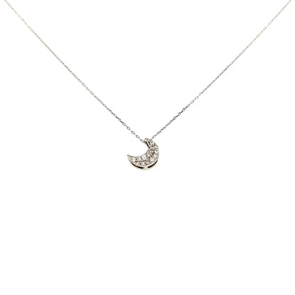 Whole Dia Little Moon Necklace 0.08ct