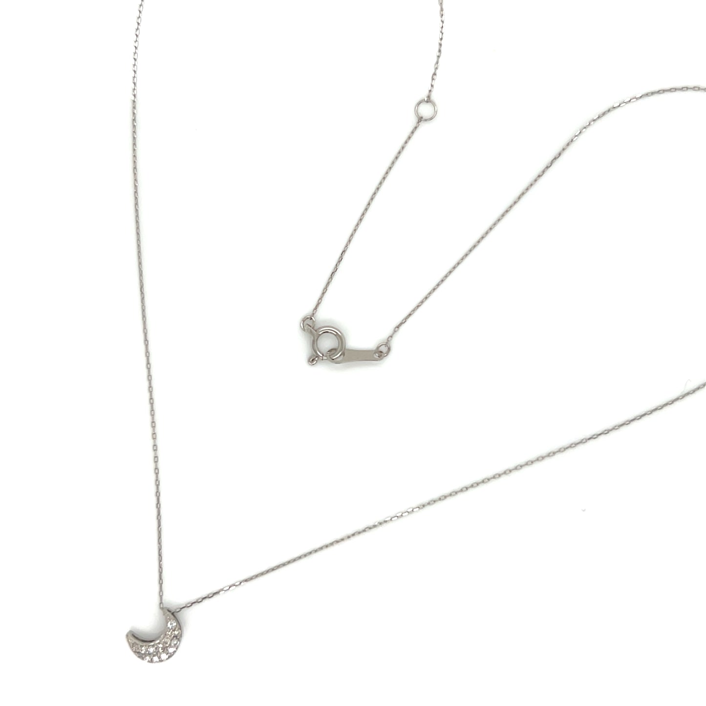 Whole Dia Little Moon Necklace 0.08ct