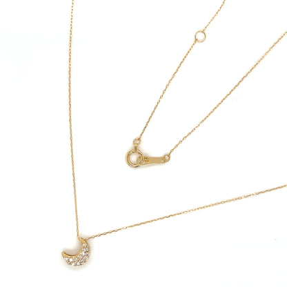 Whole Dia Little Moon Necklace 0.08ct