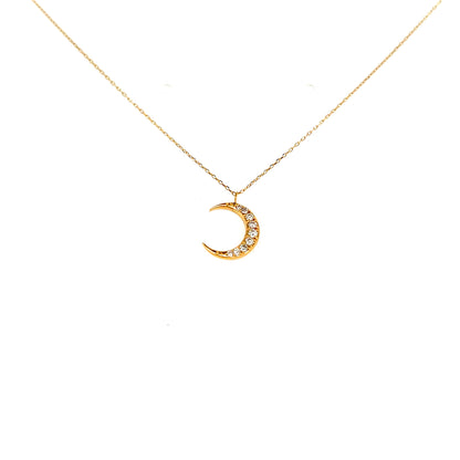 Whole Dia Moon Necklace 0.08ct