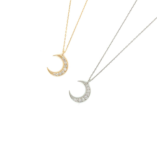 Whole Dia Moon Necklace 0.08ct