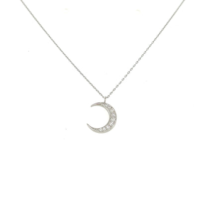 Whole Dia Moon Necklace 0.08ct