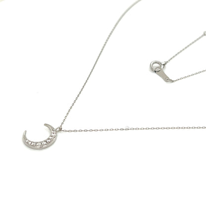 Whole Dia Moon Necklace 0.08ct