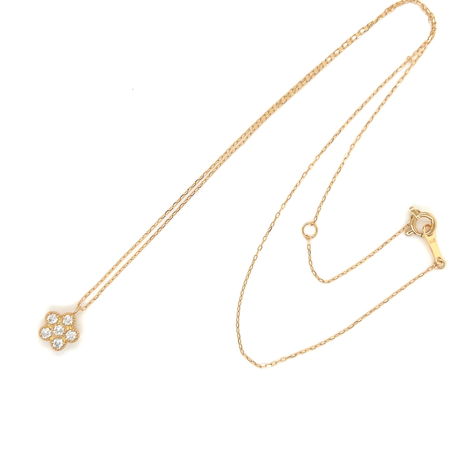 Heart and cupid cut diamond flower diamond necklace from japan