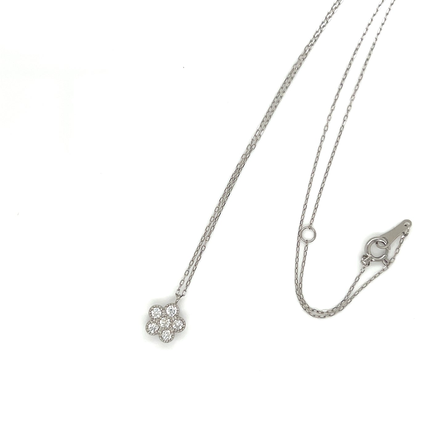 HC 5 Petals Flower Necklace 0.18ct
