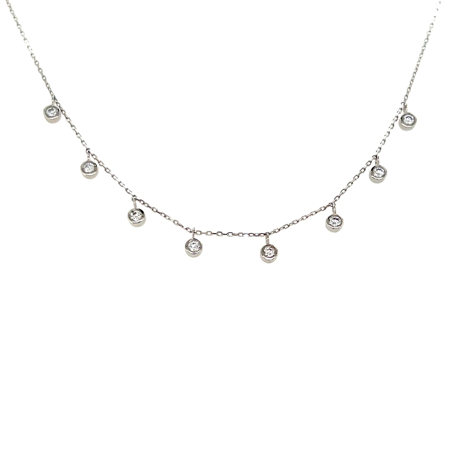 Dangle Bubble Station Necklace 0.2ct