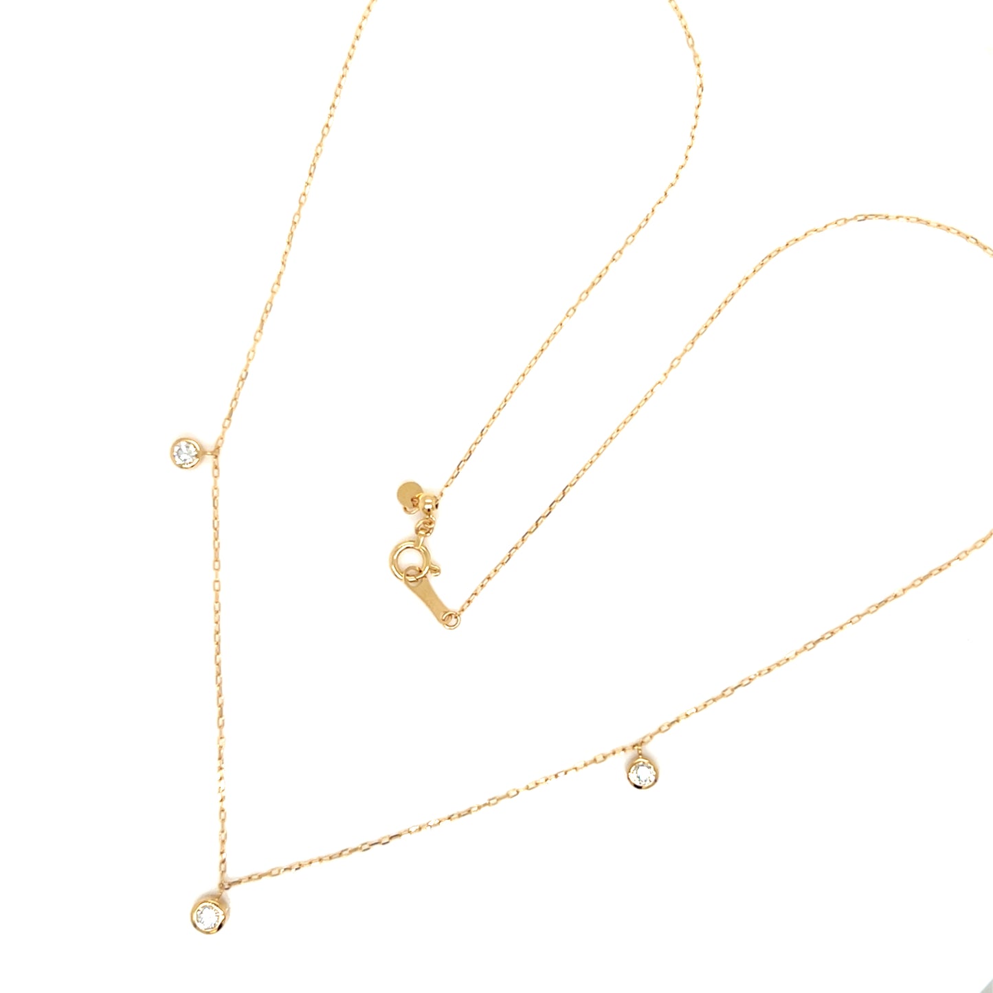 3 Bezel Dia Necklace 0.3ct
