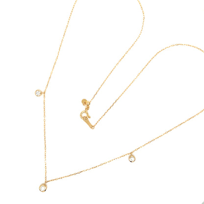 3 Bezel Dia Necklace 0.3ct