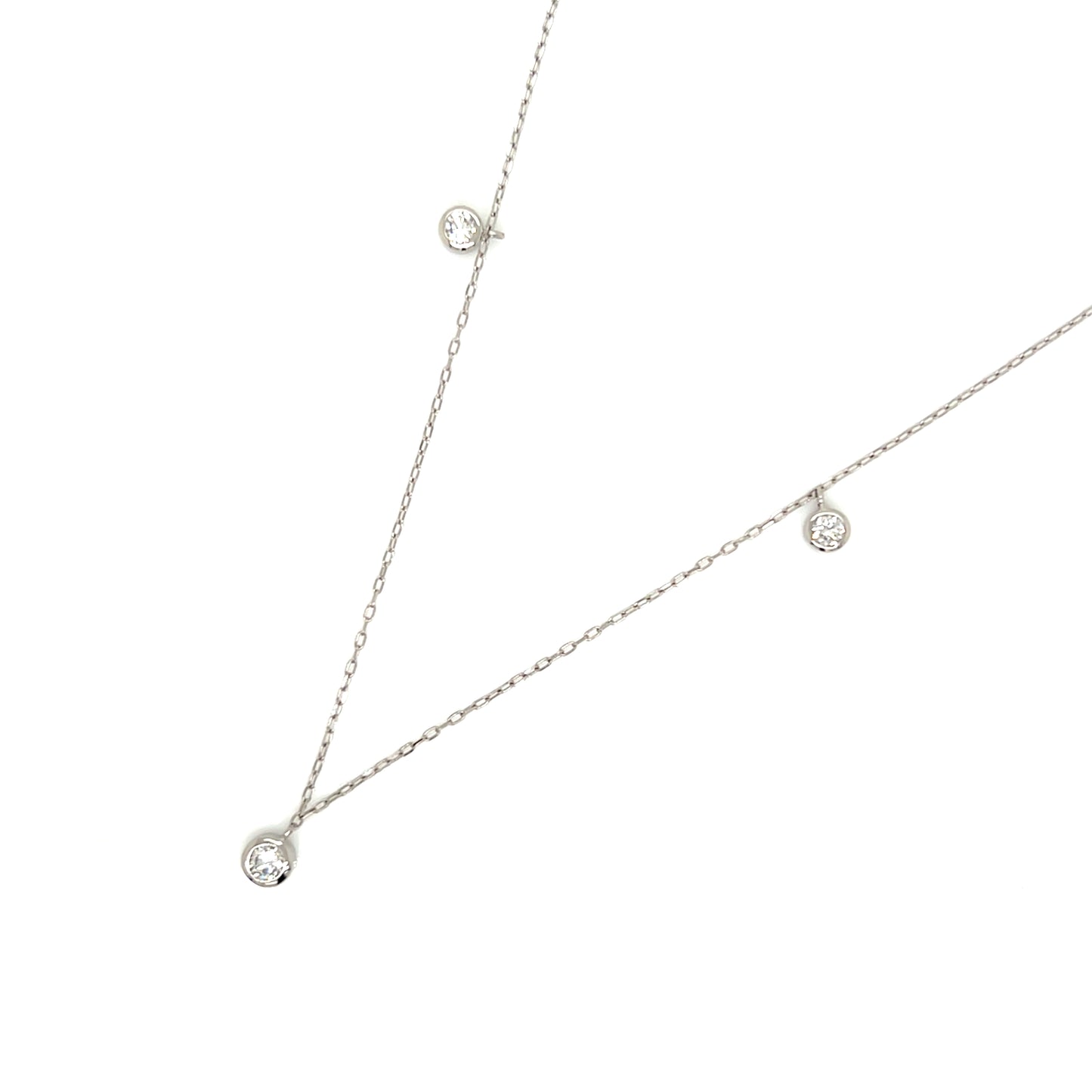 3 Bezel Dia Necklace 0.3ct
