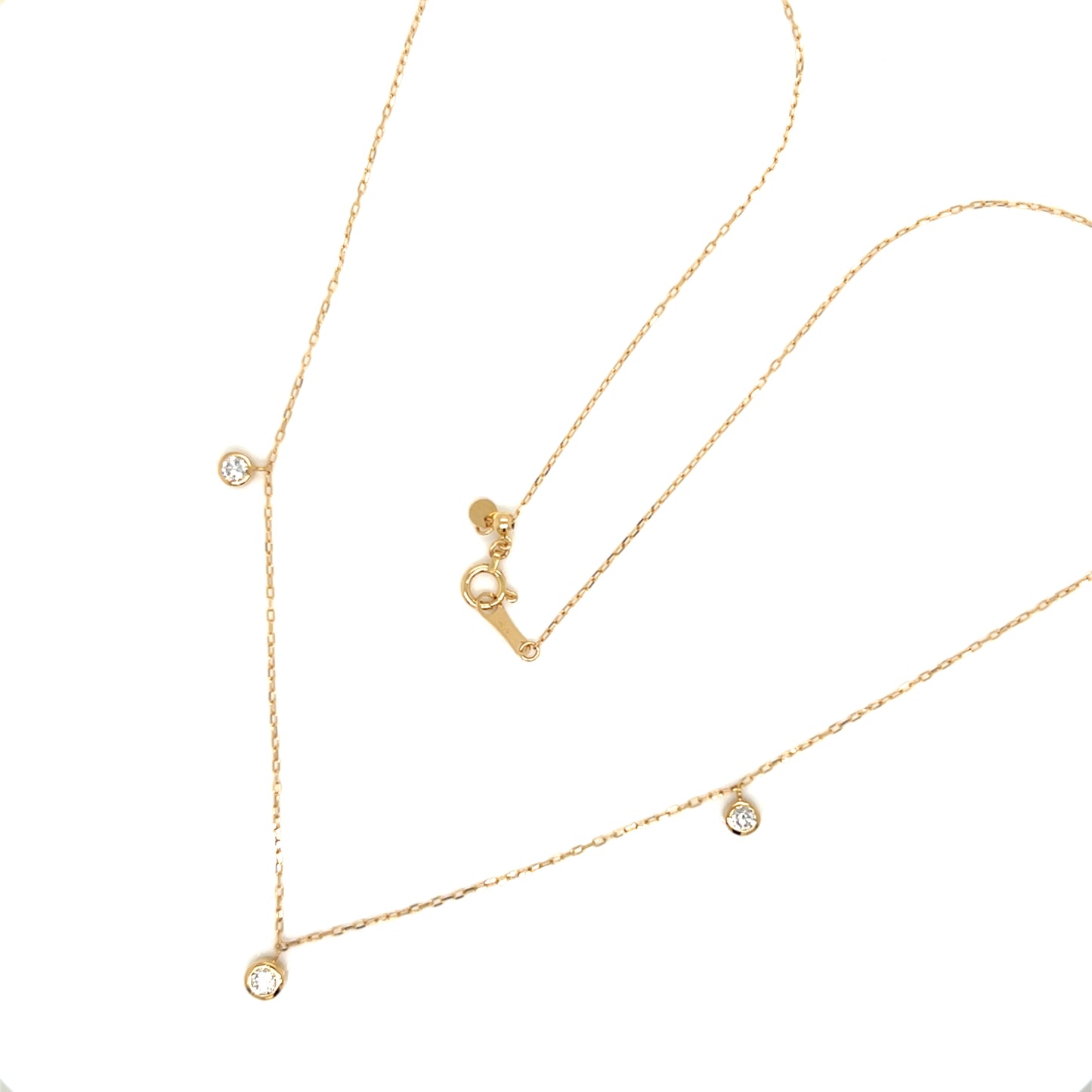3 Bezel Dia Necklace 0.3ct