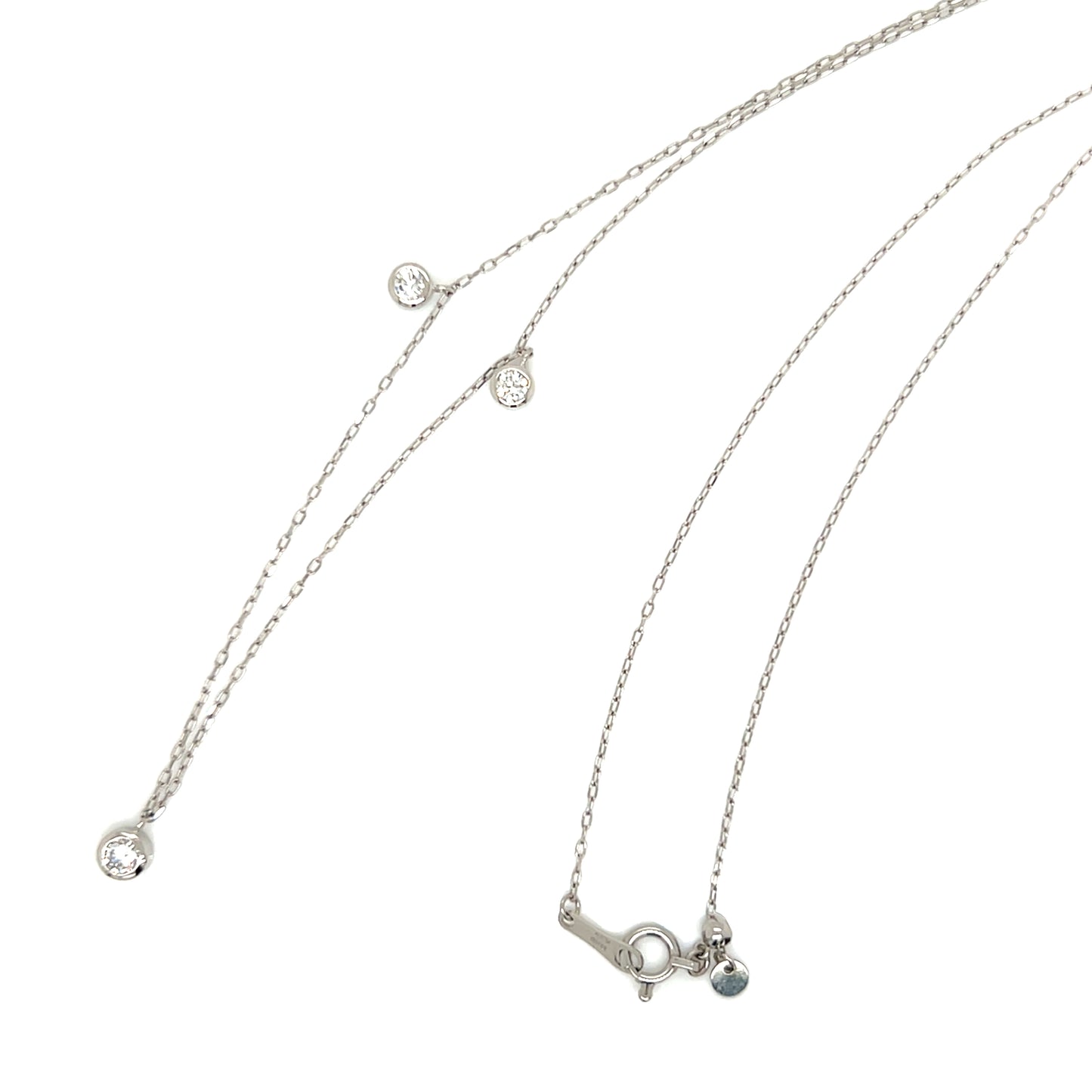 3 Bezel Dia Necklace 0.3ct