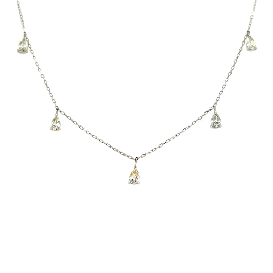 Pear Shaped Station Necklace 0.7ct