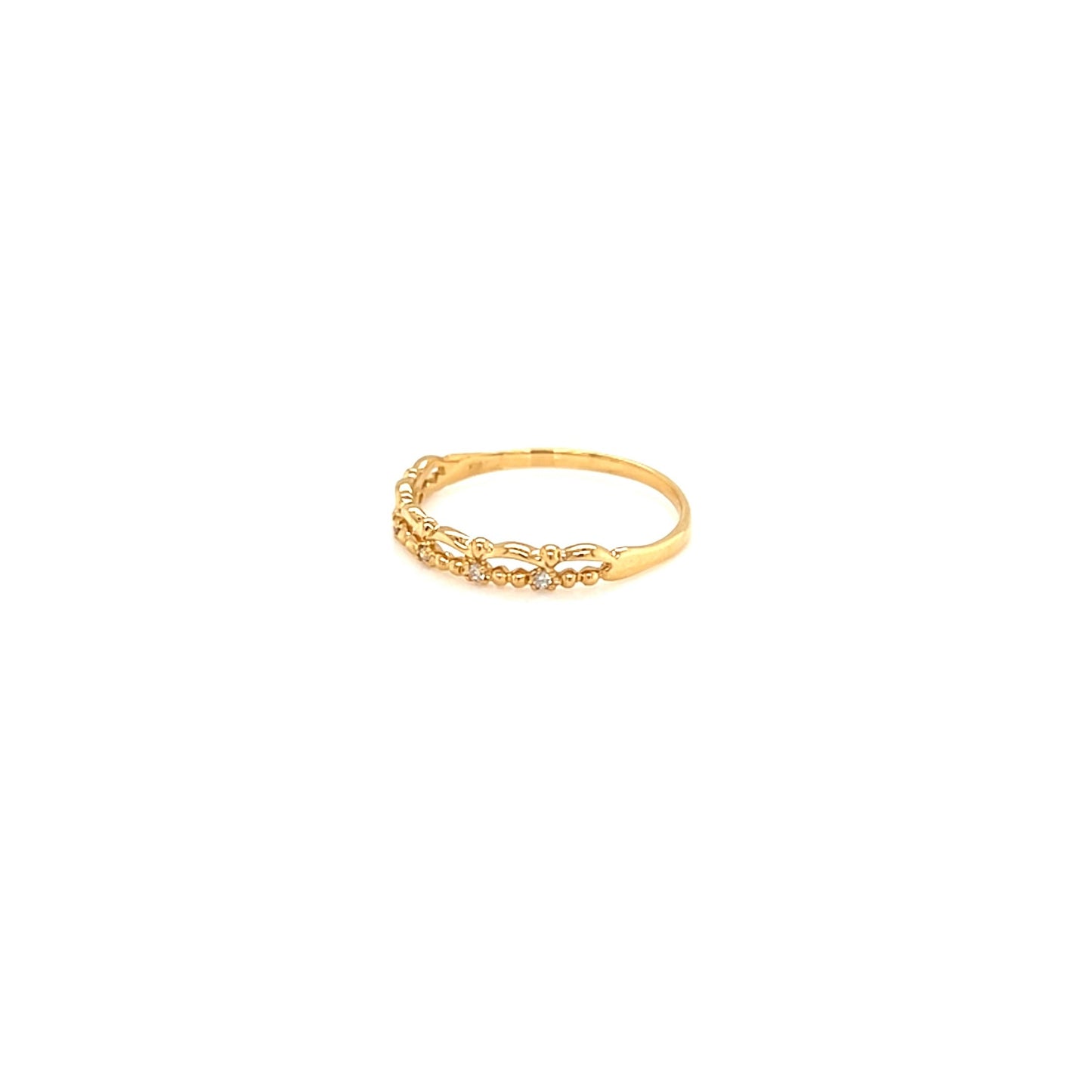 Pinky Antique Beads Ring 0.02ct