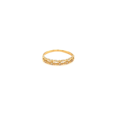 Pinky Antique Beads Ring 0.02ct