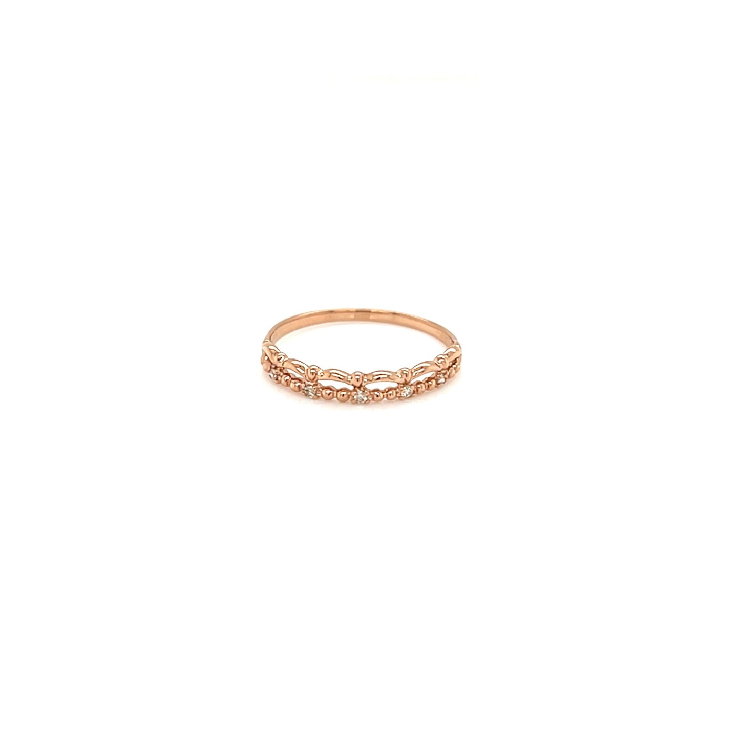 Pinky Antique Beads Ring 0.02ct