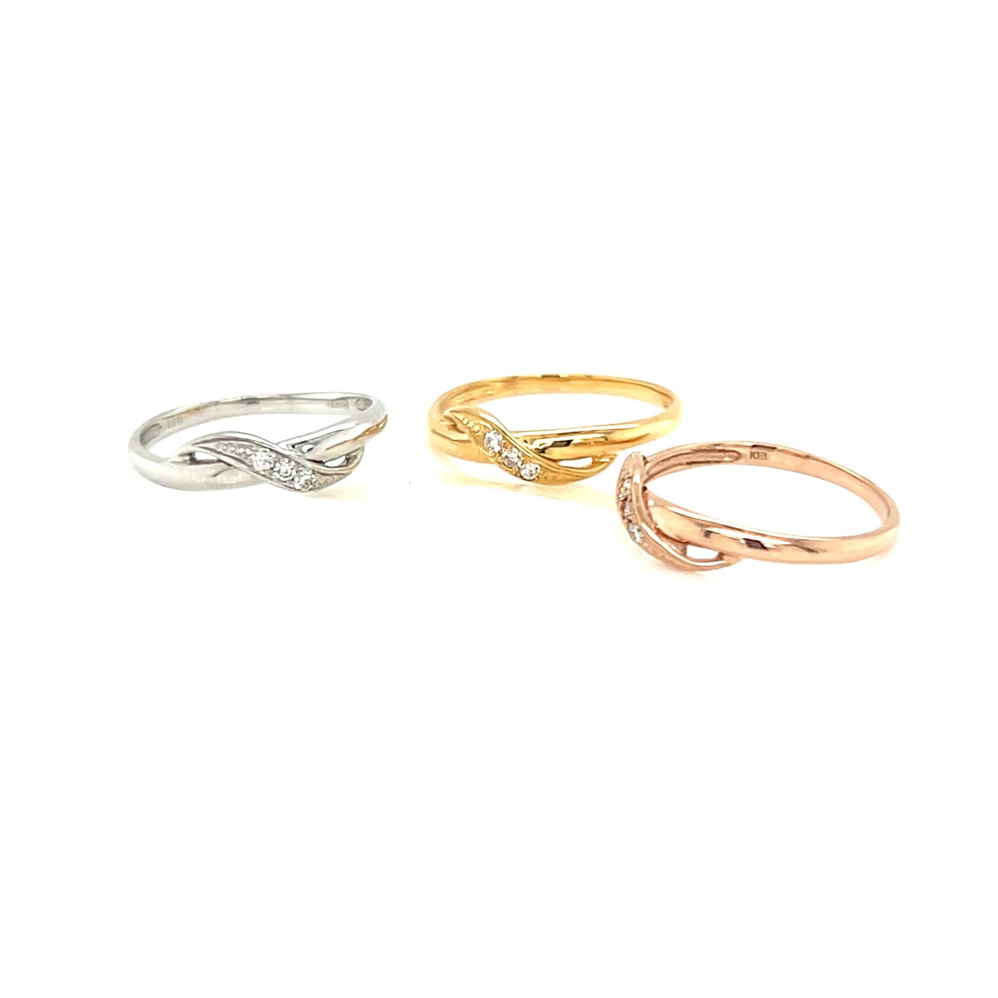 Pinky Streamline Wave Ring 0.03ct