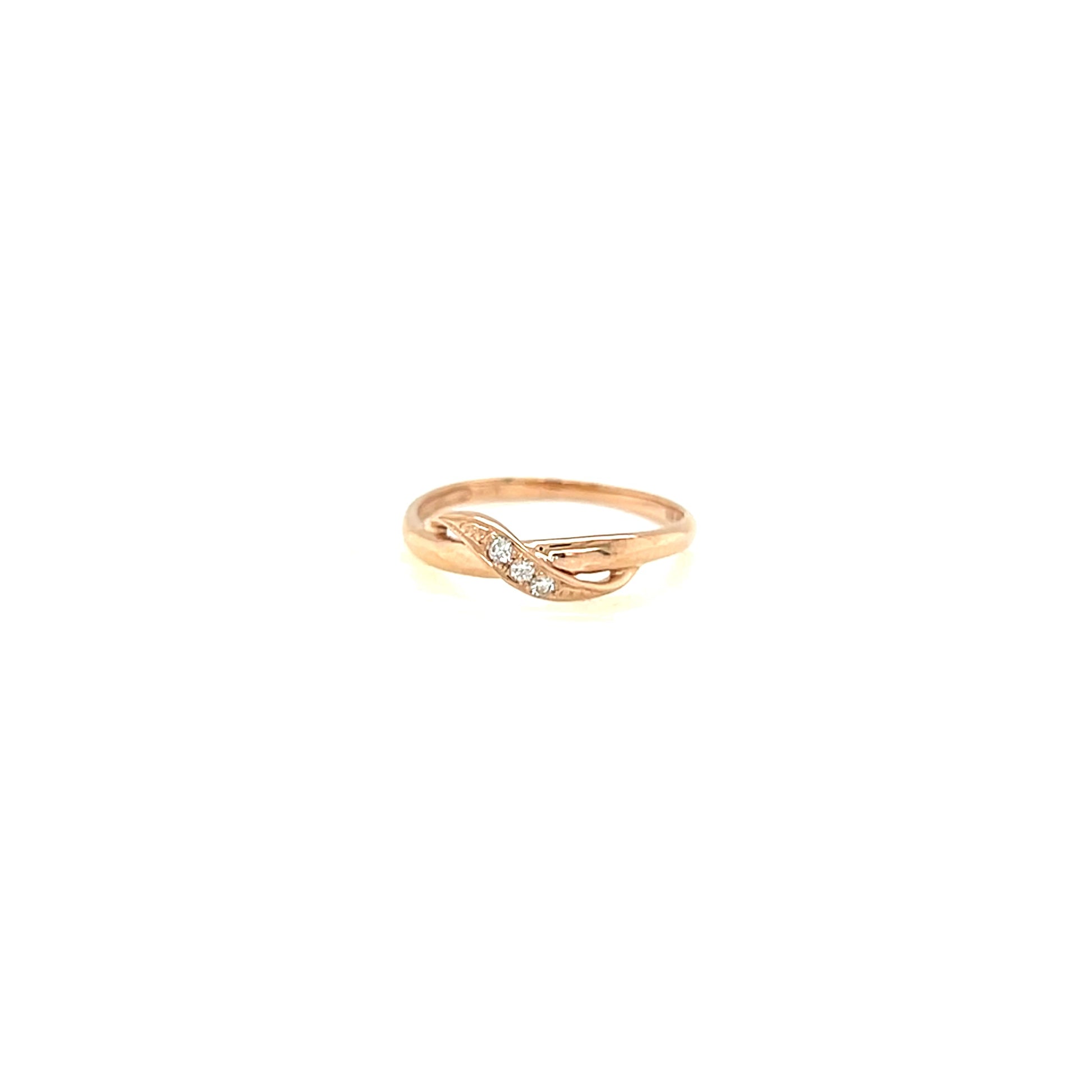 pink gold ring on a white background