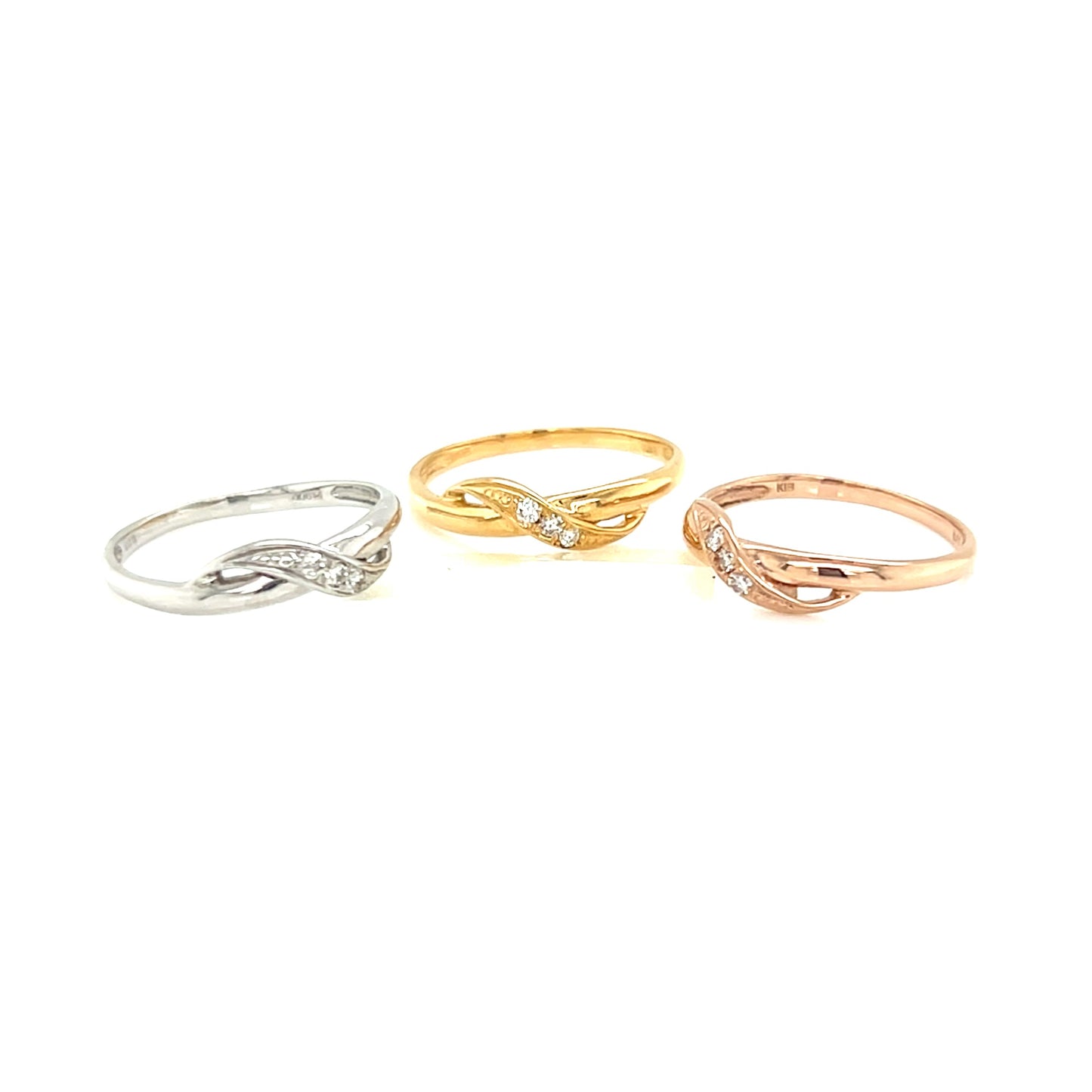 Pinky Streamline Wave Ring 0.03ct