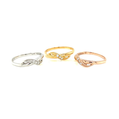 Pinky Streamline Wave Ring 0.03ct