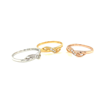 Pinky Streamline Wave Ring 0.03ct