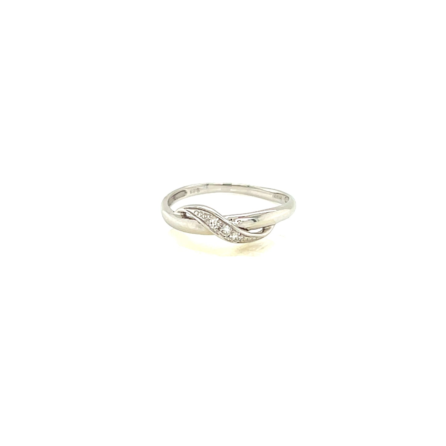 Pinky Streamline Wave Ring 0.03ct