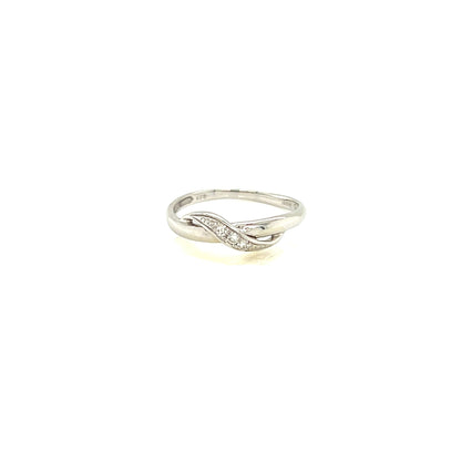 Pinky Streamline Wave Ring 0.03ct