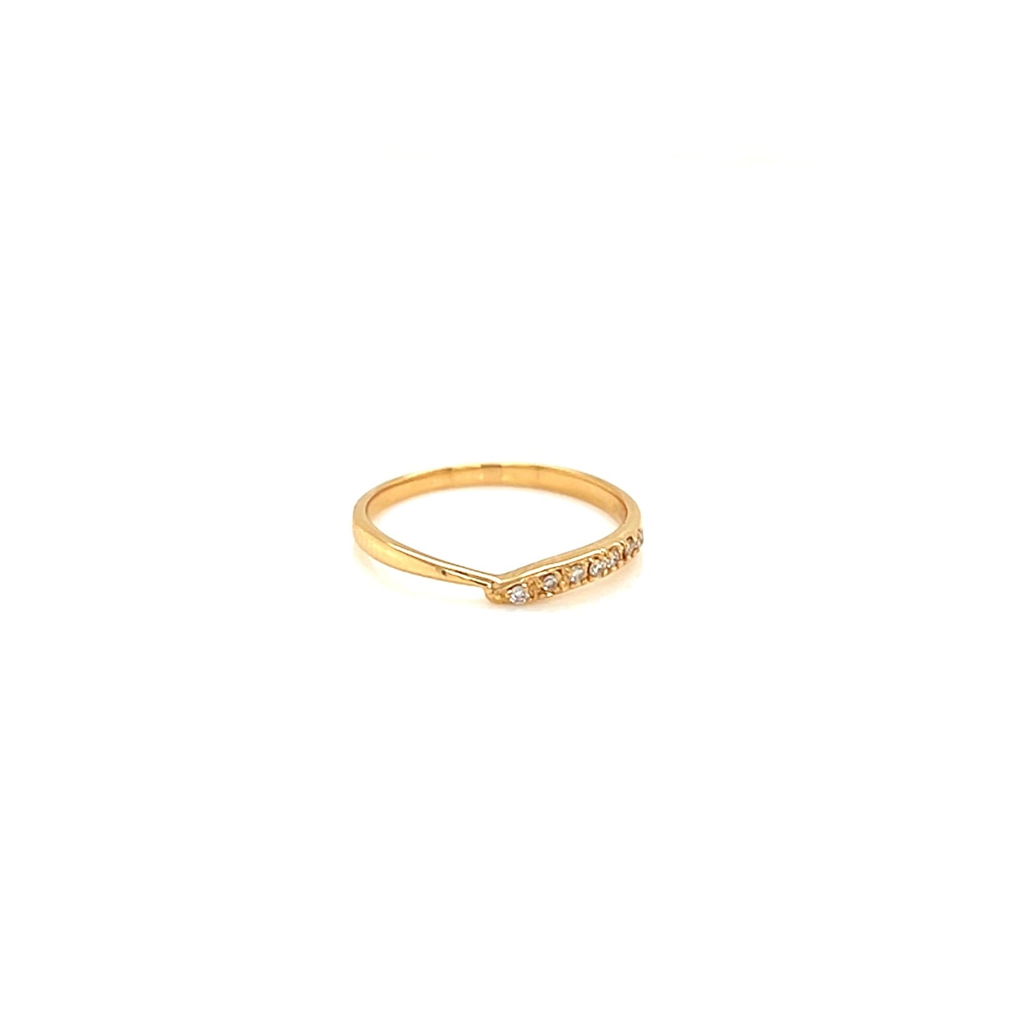 Pinky Half Wave Ring 0.03ct