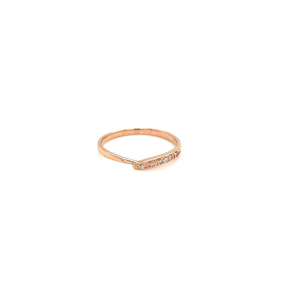 Pinky Half Wave Ring 0.03ct