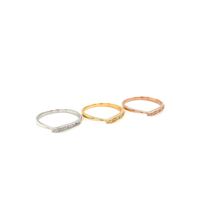 Pinky Half Wave Ring 0.03ct